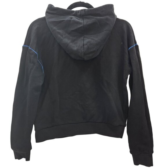 United Colors Of Benetton Black Hoodie With Colorful Accents & Kangaroo Pocket - Picture 3 of 7